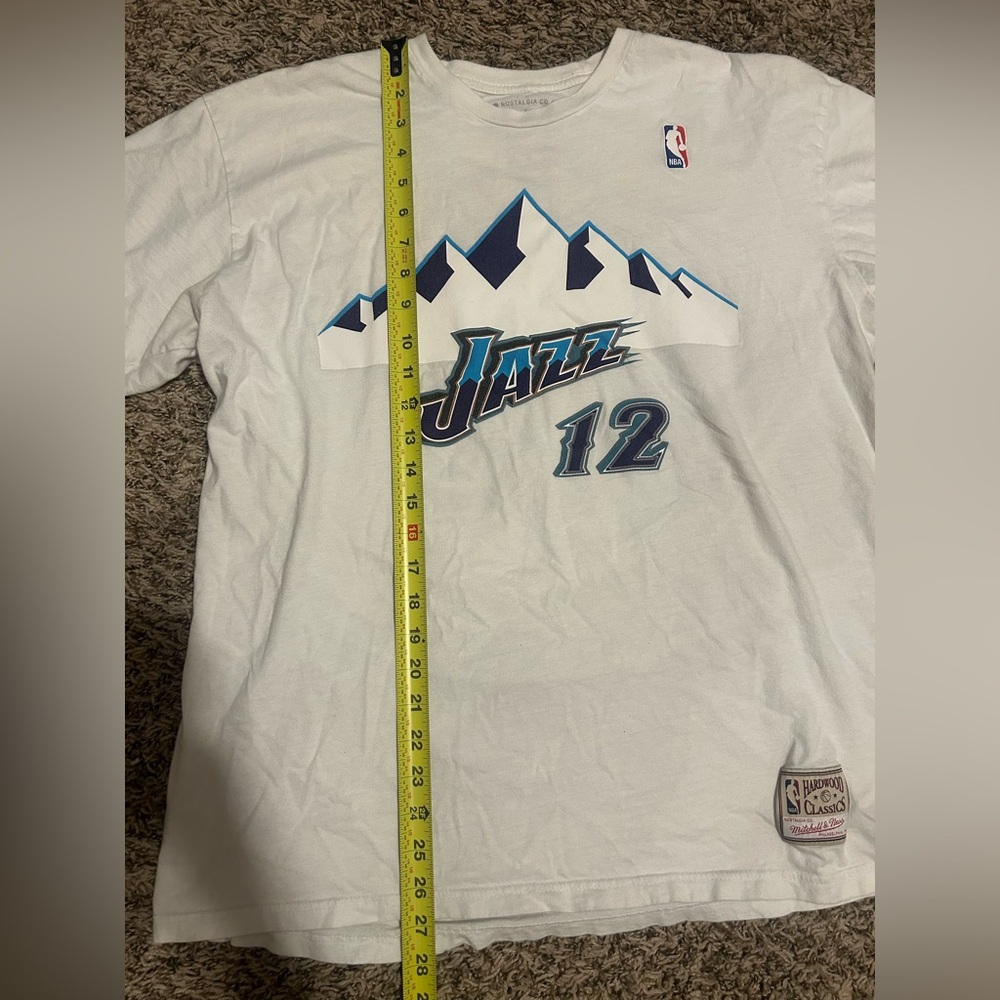 Utah Jazz Shirt Men’s XL White John Stockton #12 Mitchell & Ness Basketball NBA - Picture 5 of 6